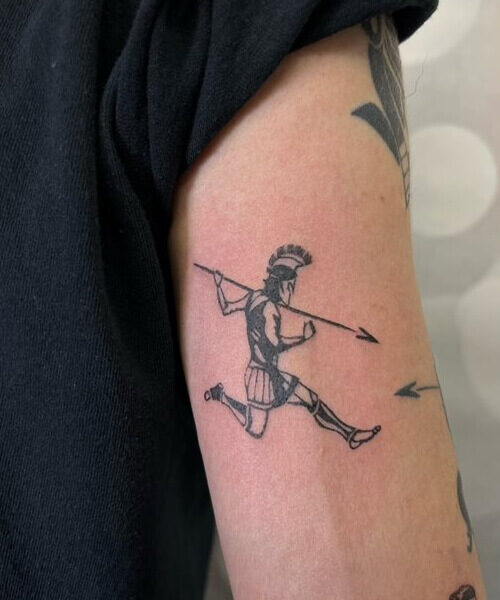tatuaż rysunek grecki wojownik