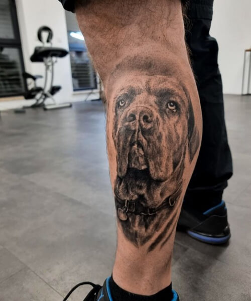 tatuaż z pupilem realistyczny portret psa